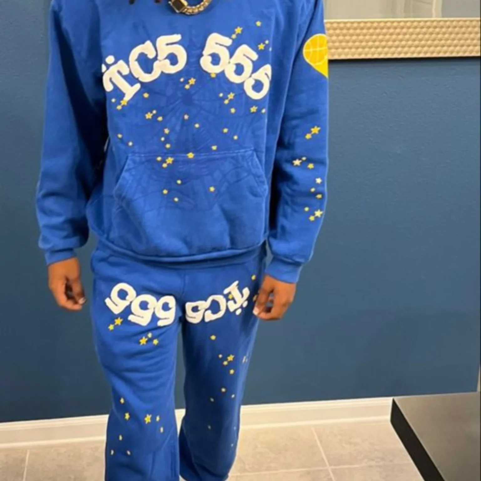 Baby Blue Spider Hoodie Back