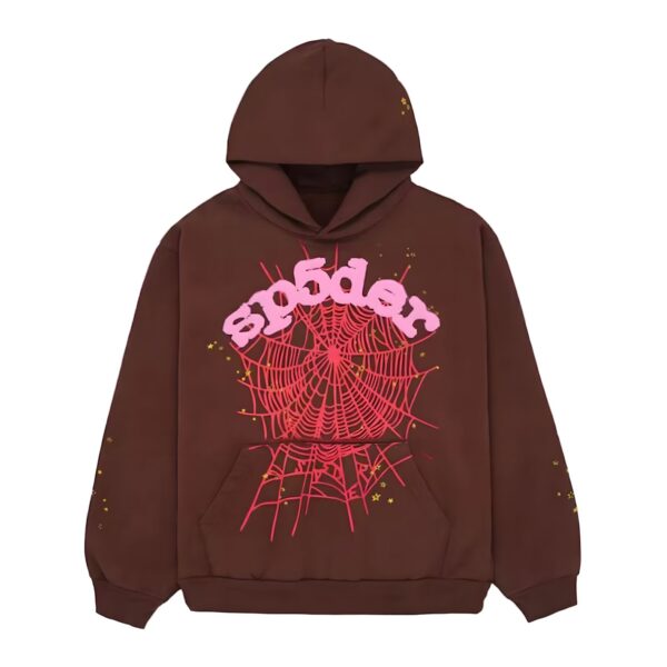 Cool and casual look with Sp5der Web Hoodie Brown