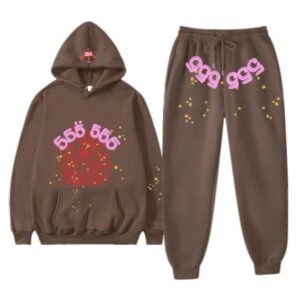 Sp5der Angel Number Tracksuit Brown - Photo 1