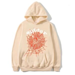Photo 1 Spider Worldwide By Young Thug Beige Hoodie the front side