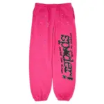 Sp5der P*NK V2 Sweatpant Pink from the front side - Photo 1