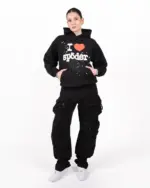 Sp5der I Heart SP5 Souvenir Hoodie Black | spiderhoodie.org