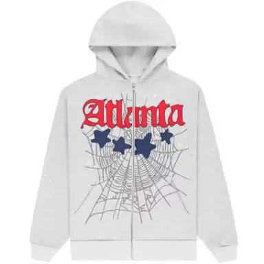 Sp5der Atlanta Full Zip Hoodie Heather Grey (2)