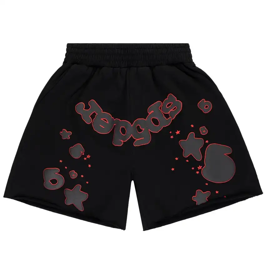 Sp5der Beluga Outline Sweatshort Black (1)
