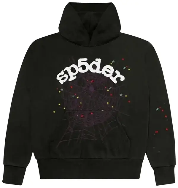 Sp5der Logo Hoodie Sweatshirt Black