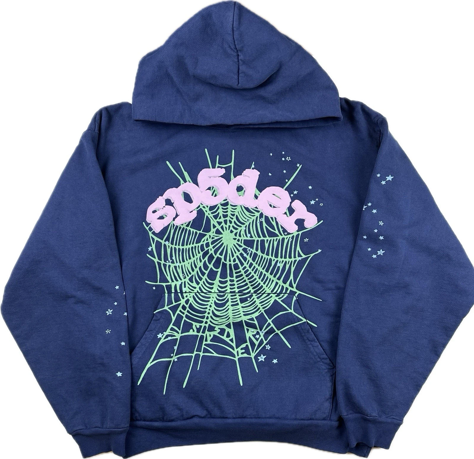 Sp5der OG Web Hoodie Blue (1)