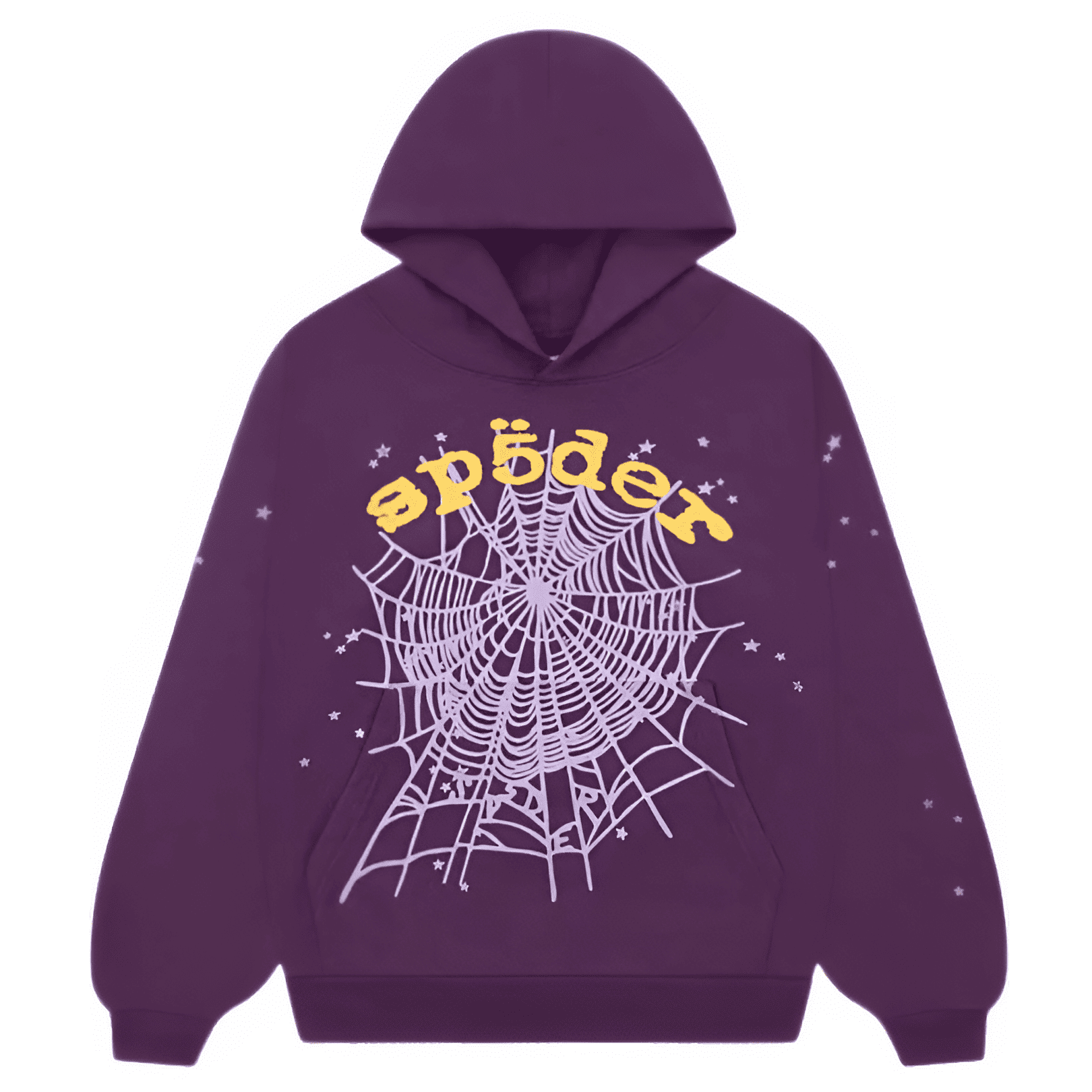 Sp5der Web Graphic Hoodie Purple Yellow